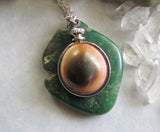 Natural Operculum Seashell Pendant Necklace