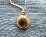 Natural Operculum Seashell Pendant Necklace