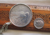 Antique 1925 Peace Dollar Sterling Silver Pendant Necklace