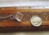 Antique Sterling Silver Quartz Crystal Pyramid Pendant Necklace