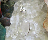 Natural Clear Quartz Celtic Knot Pendant Necklace