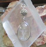 Natural Clear Quartz Celtic Knot Pendant Necklace