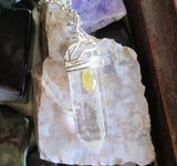 Quartz Crystal Natural Welo Opal Gemstone Pendant Necklace