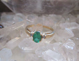 10K Solid Yellow Gold Vintage Emerald Ring Size 6