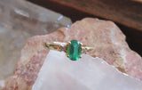 10K Solid Yellow Gold Vintage Emerald Ring Size 6