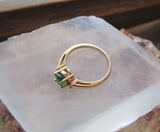 10K Solid Yellow Gold Vintage Emerald Ring Size 6