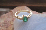 10K Solid Yellow Gold Vintage Emerald Ring Size 6