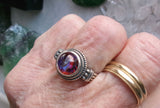 Dragon's Breath Opal Bohemian Glass Sterling Silver Ring