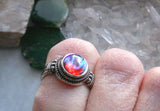 Dragon's Breath Opal Bohemian Glass Sterling Silver Ring