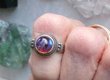 Dragon's Breath Opal Bohemian Glass Sterling Silver Ring