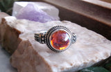 Dragon's Breath Opal Bohemian Glass Sterling Silver Ring