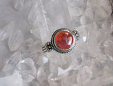 Dragon's Breath Opal Bohemian Glass Sterling Silver Ring