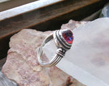 Dragon's Breath Opal Bohemian Glass Sterling Silver Ring