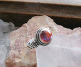 Dragon's Breath Opal Bohemian Glass Sterling Silver Ring