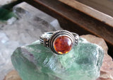Dragon's Breath Opal Bohemian Glass Sterling Silver Ring