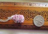 Pink Ruby Raw Natural Gemstone Crystal Pendant Necklace