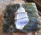 Tiffany Stone Natural Violet Opal Fluorite Pendant Necklace