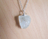Natural Blue Topaz Raw Gemstone Pendant Necklace