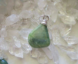 Vesuvianite Natural Green Crystal Pendant Necklace