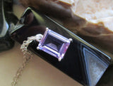 Alexandrite Color Change Created Gemstone Crystal Necklace