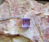 Alexandrite Color Change Created Gemstone Crystal Necklace