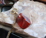 Antique Natural Baltic Amber Gold Filled Pendant Necklace