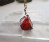 Antique Natural Baltic Amber Gold Filled Pendant Necklace