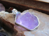 Lavender Amethyst Natural Carved Hexagon Crystal Pendant Necklace