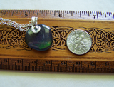 Iridescent Ammolite Ancient Seashell Crystal Jewelry Pendant