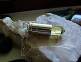 Gold Apatite Natural Gemstone Silver Bullet Pendant