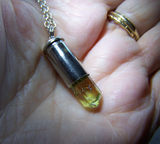 Gold Apatite Natural Gemstone Silver Bullet Pendant