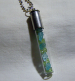 Blue Apatite and Green Peridot Gemstone Bullet Jewelry Pendant