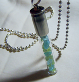 Blue Apatite and Green Peridot Gemstone Bullet Jewelry Pendant