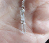 Natural Aquamarine Gemstone Wire Wrapped Crystal Pendant Necklace