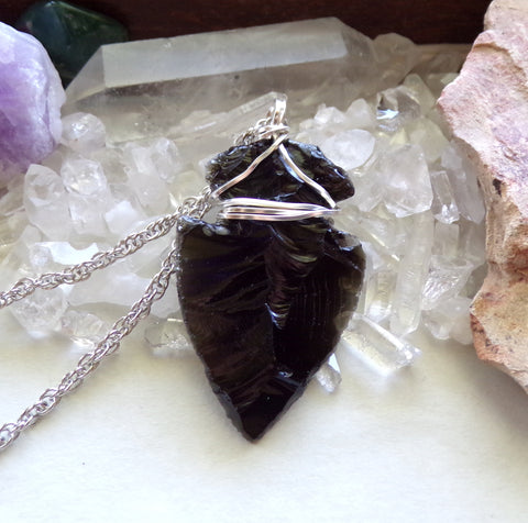 Gemstone Black Obsidian Arrowhead Pendant, For Body Healing Fashion, Size:  2 Inch