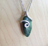 Green Aventurine Natural Wire Wrapped Stone Pendant Necklace