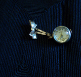 Vintage Gold Filled Crystal Ball Watch Pin Pendant