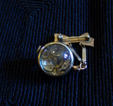 Vintage Gold Filled Crystal Ball Watch Pin Pendant