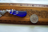 Cobalt Blue Wire Wrapped Natural Beach Glass Pendant Necklace