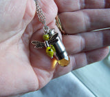 Gold Quartz Crystal Bee Bullet Jewelry Pendant