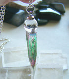 Iridescent Bismuth Crystal Ball Tower Pendant Necklace