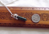 Natural Bloodstone Wire Wrapped Crystal Pendant Necklace