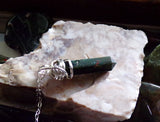 Natural Bloodstone Wire Wrapped Crystal Pendant Necklace