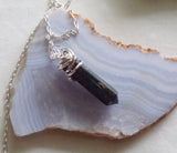 Natural Bloodstone Wire Wrapped Crystal Pendant Necklace