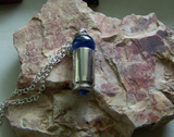 Cobalt Blue Orb Silver Bullet Jewelry Pendant