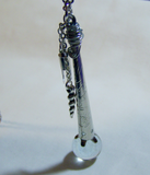 Crystal Ball Scepter Wand Pendant with Unicorn Horn