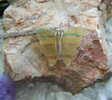 Natural Rainbow Fluorite Carved Butterfly Gemstone Wire Wrapped Pendant