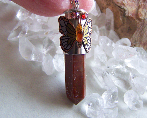 Red Jasper Faceted Cut Stone Necklace – Mystic Gleam