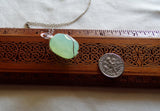 Aqua Chalcedony Gemstone Crystal Wire Wrapped Pendant Necklace