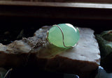 Aqua Chalcedony Gemstone Crystal Wire Wrapped Pendant Necklace